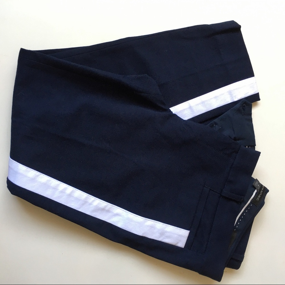 Banana Republic Sloan Navy Blue White Stripe Pants